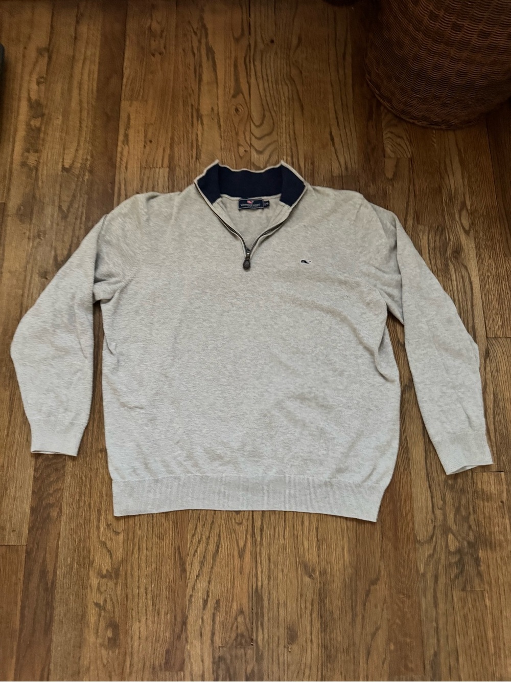 Vineyard Vines Light Gray Quarter-Zip Men’s Sweater XL